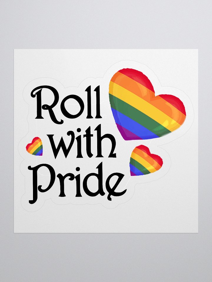 Roll with Pride Kiss Cut Stickers - Pride Hearts product image (1)