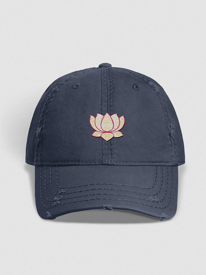 Golden Lotus Distressed Dad Hat product image (1)