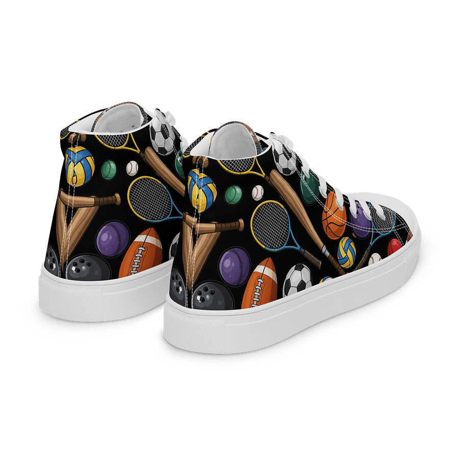 Sports Equipment Pattern High Top Shoes product image (7)