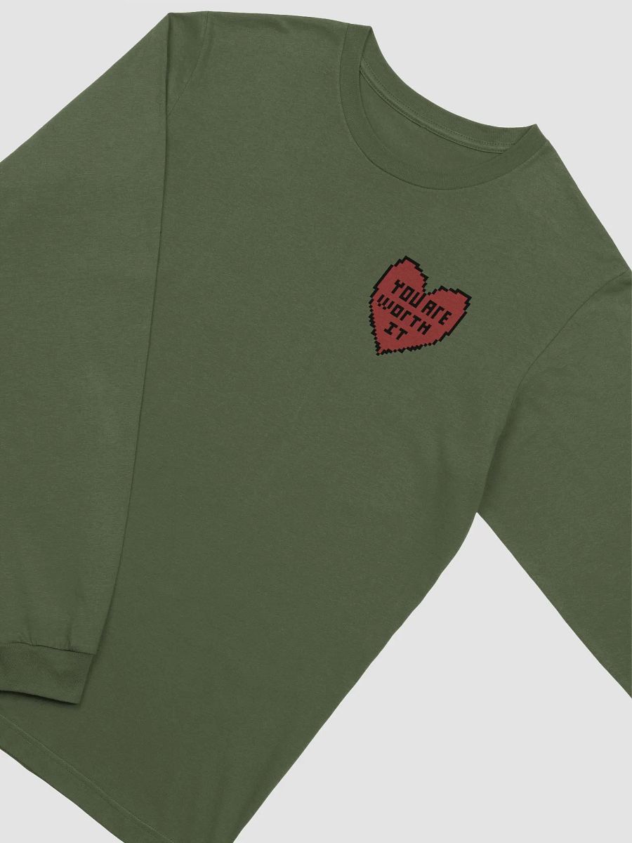 You are worth it pixel heart Long Sleeve T-Shirt product image (3)