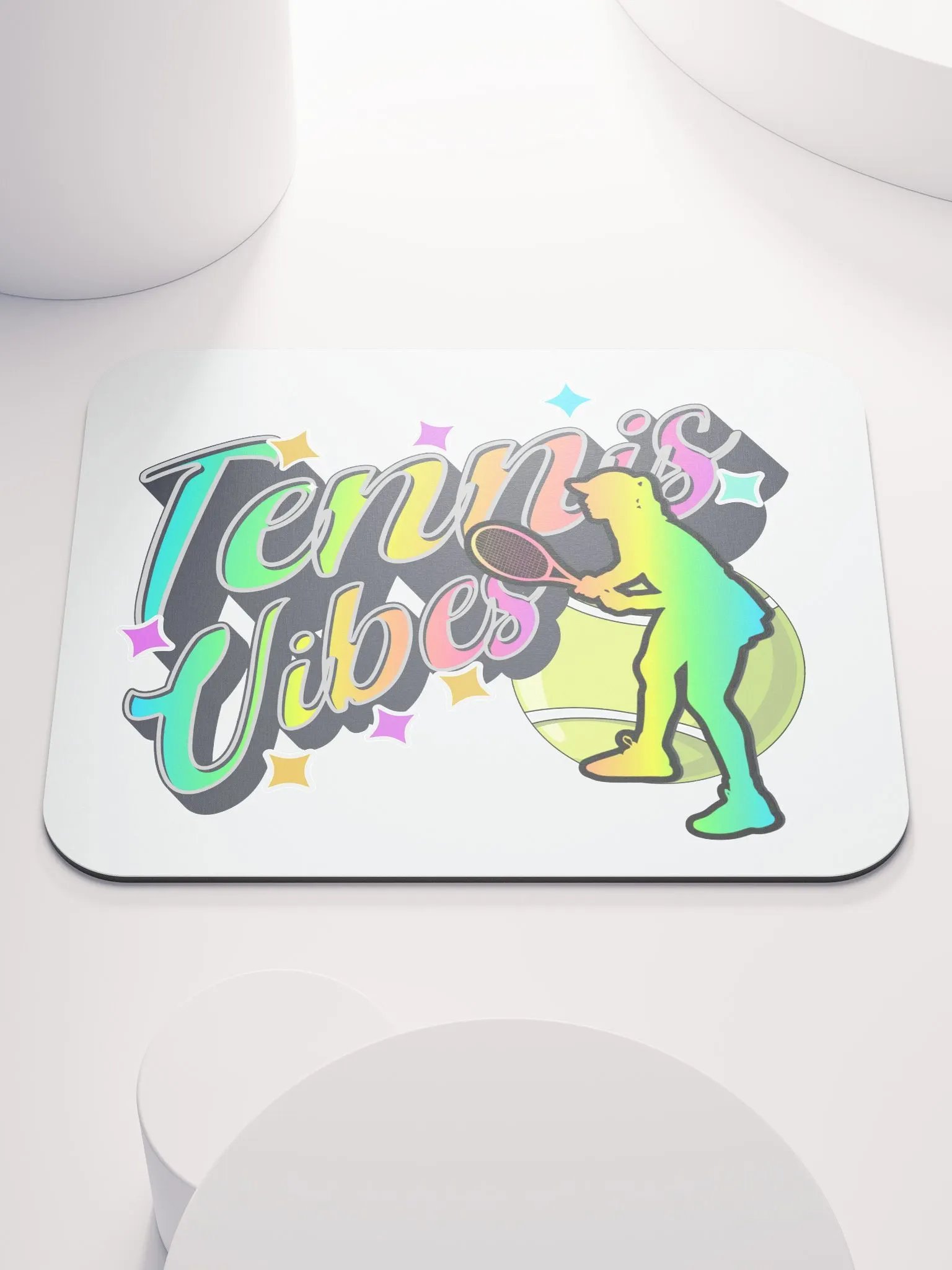 Tennis Vibes Female Neon Mouse Pad product image (2)