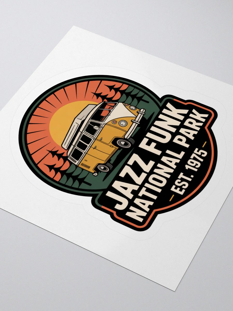 Jazz Funk National Park Sticker - Retro 70s Camping & Music Van Decal product image (5)