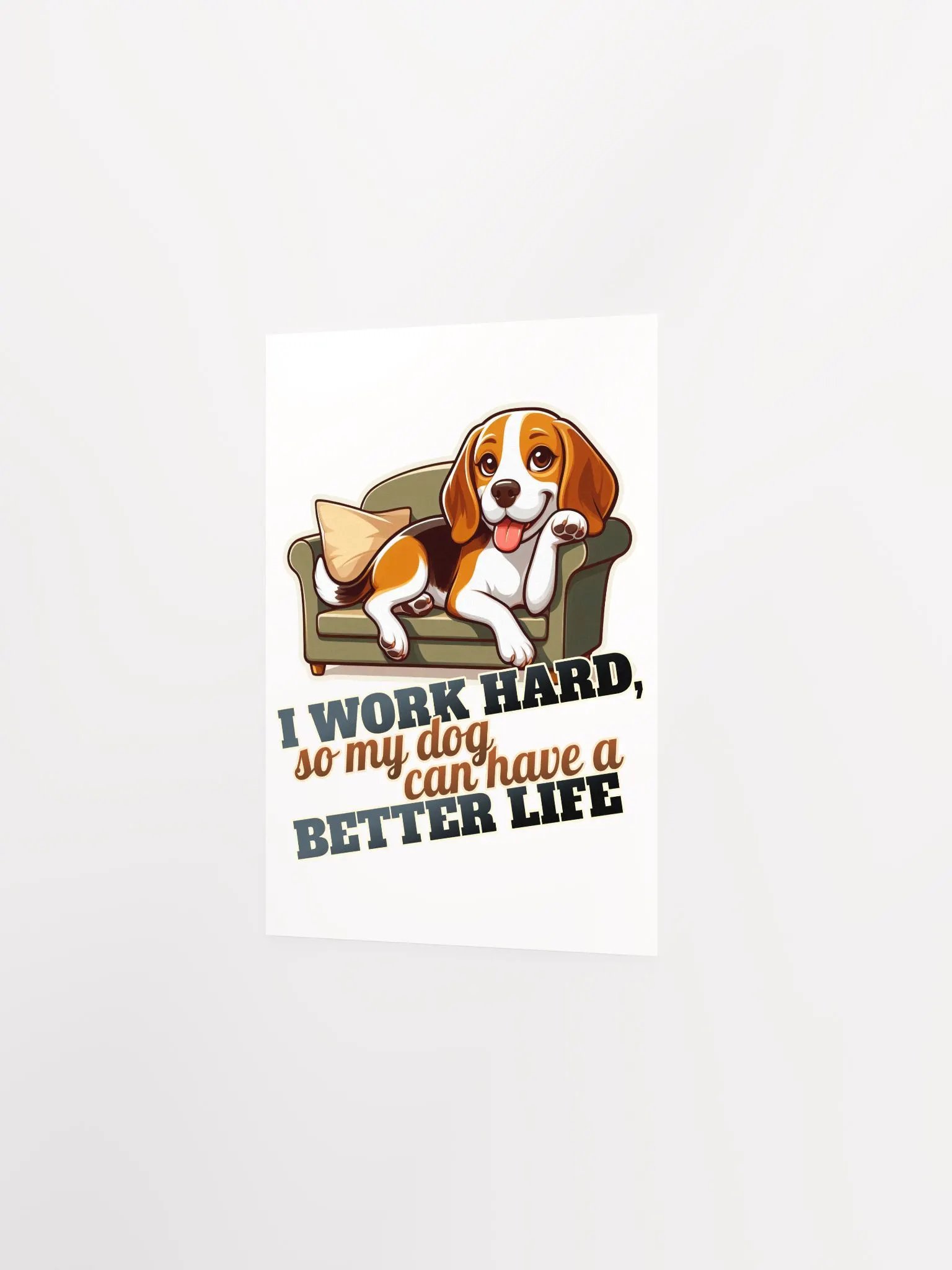 Work Hard - Beagle Sofa - Poster product image (2)