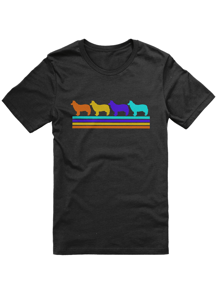 Australian Shepherd Border Collie Retro Sunset T-Shirt product image (2)