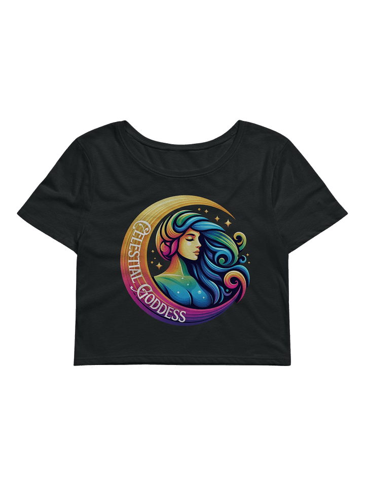 Celestial Crescent Moon Crop Tee product image (1)