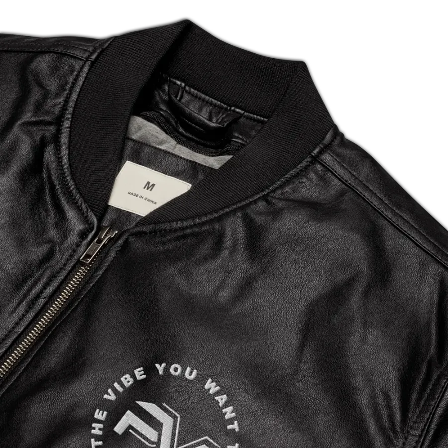 Certified Cool Faux Leather Bomber Jacket product image (8)