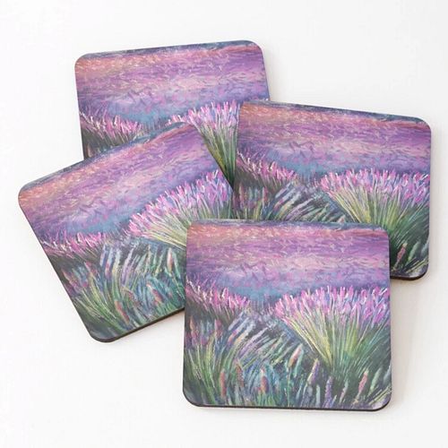 🌿💜 Rhapsody of Lavender – Coaster Set (4 pcs) 💜🌿

A symphony of color, a gentle dance of lavender fields captured beneath you...