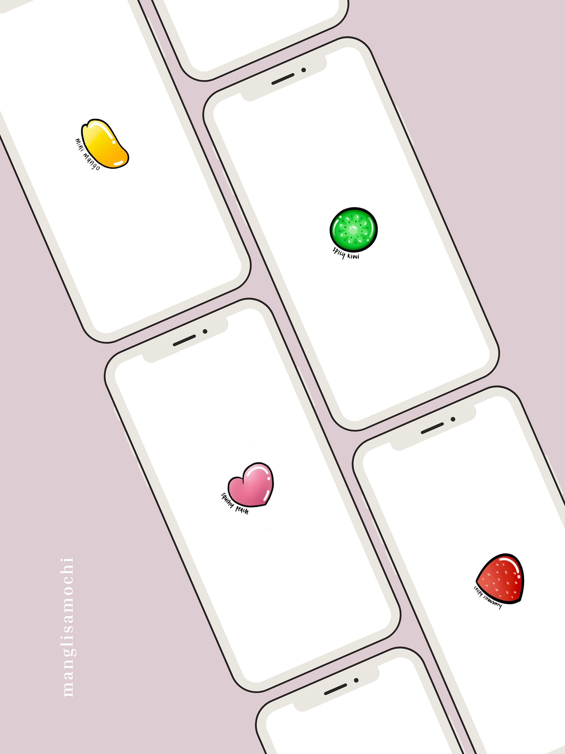 Cute Fruits / Digital Wallpaper Set product image (1)