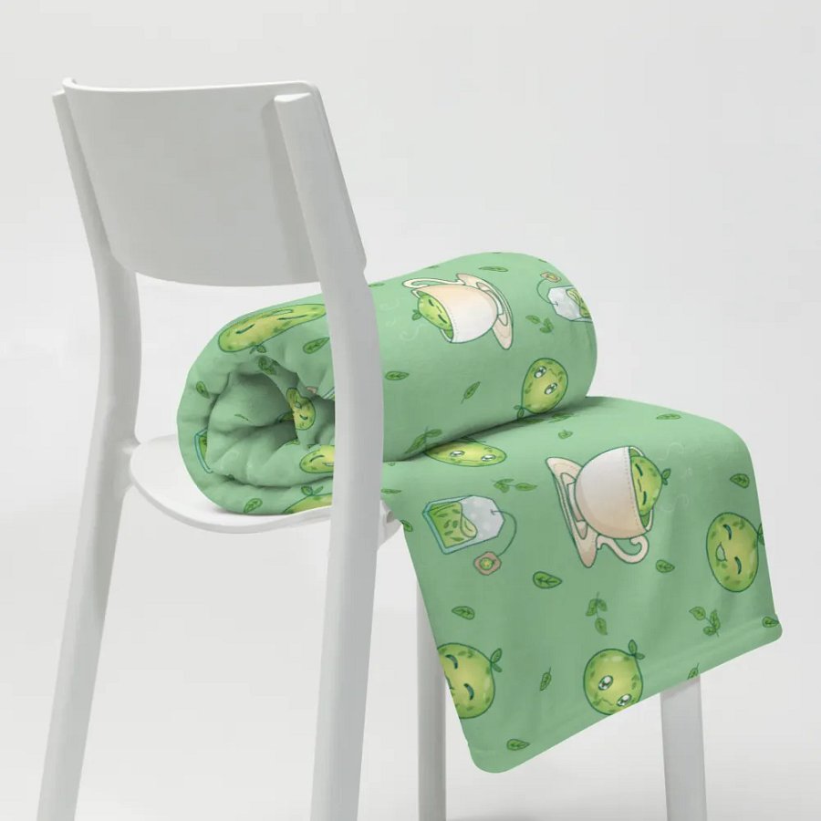 Green Tea Slime Throw Blanket product image (7)
