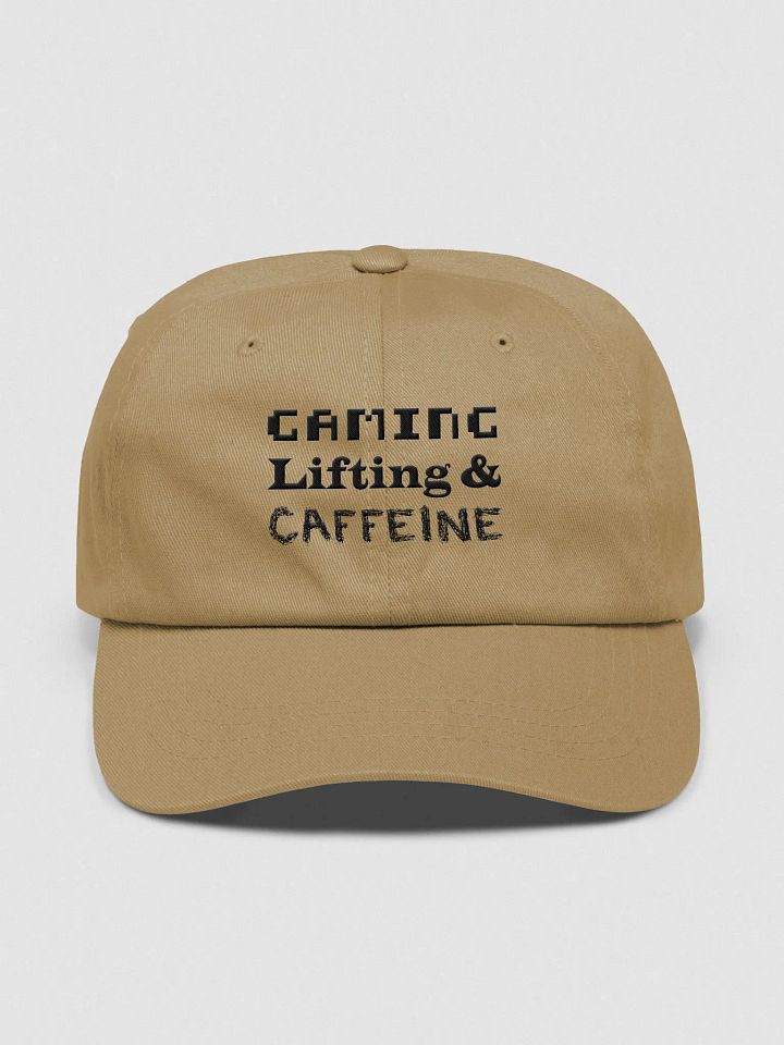 Gaming, Lifting & Caffeine Dad Hat - Black Lettering product image (1)