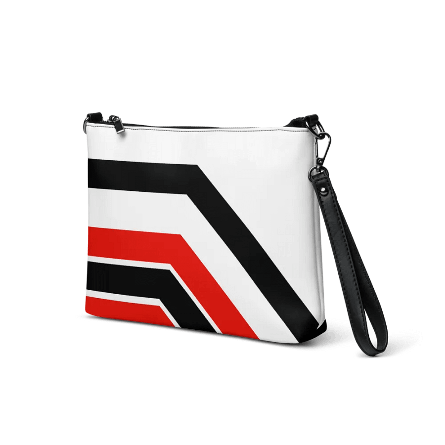 Black/White/Red Bent Color Lines Crossbody Bag product image (7)
