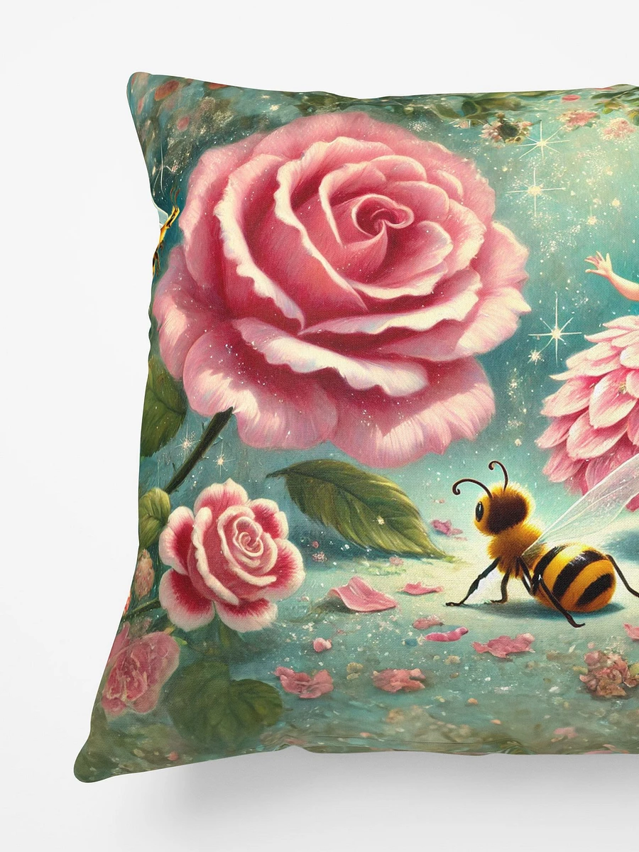 Pink rose Fairy with Bees Throw Pillow product image (4)