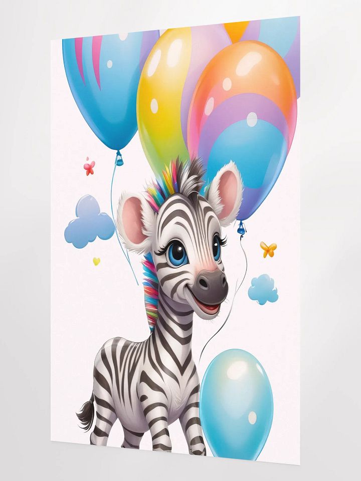 Baby Zebra - Poster - Nursery-Kids Room - Large 24x36 Inches product image (2)