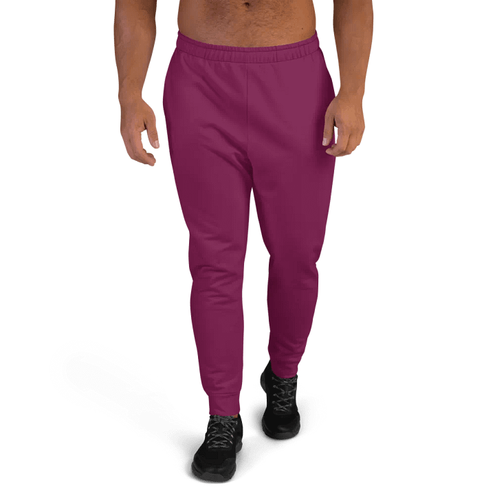 Plain Dark Burgundy Red True Summer Recycled Polyester Premium Men's Joggers by Treasure Pie product image (1)