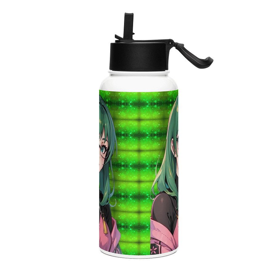 (Green WAIFU) K Stainless Steel Water Bottle with a Straw Lid product image (3)