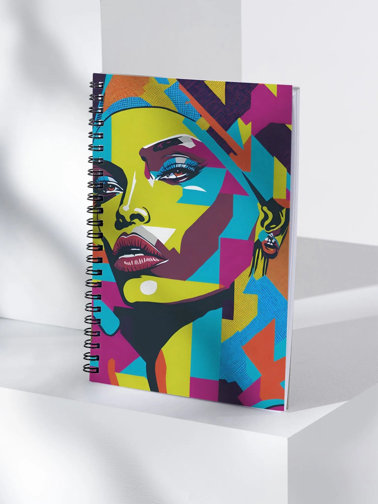 Vibrant Abstract Face Spiral Notebook product image (4)