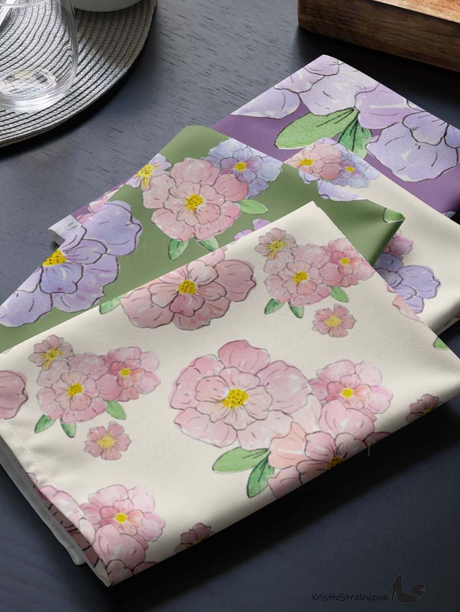 Gingham Blossoms Cloth Napkins Set of 4 product image (9)