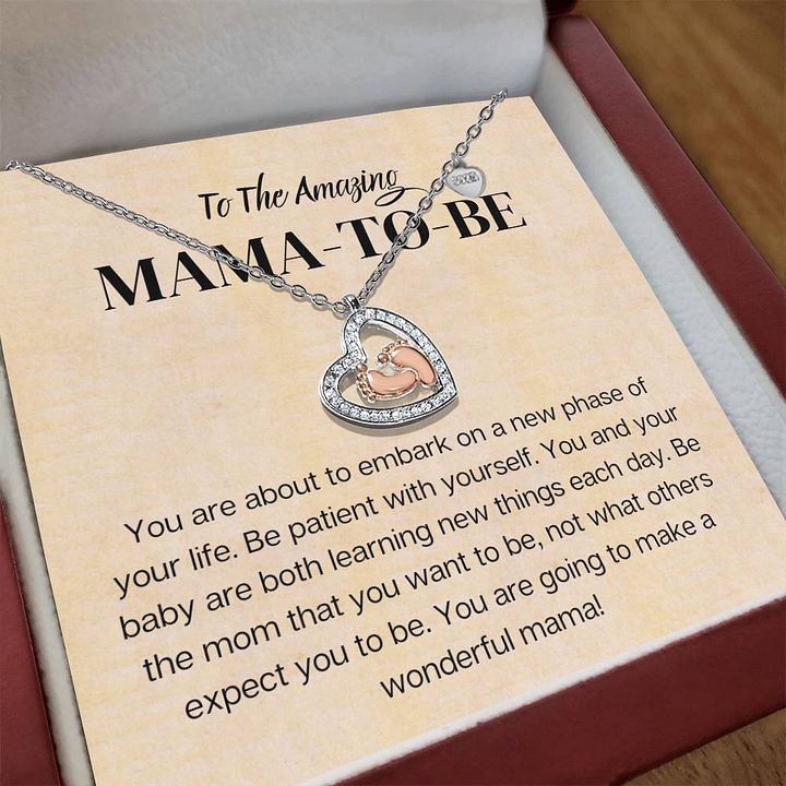 To The Amazing Mama-to-Be – Rose Gold Baby Feet Necklace product image (2)