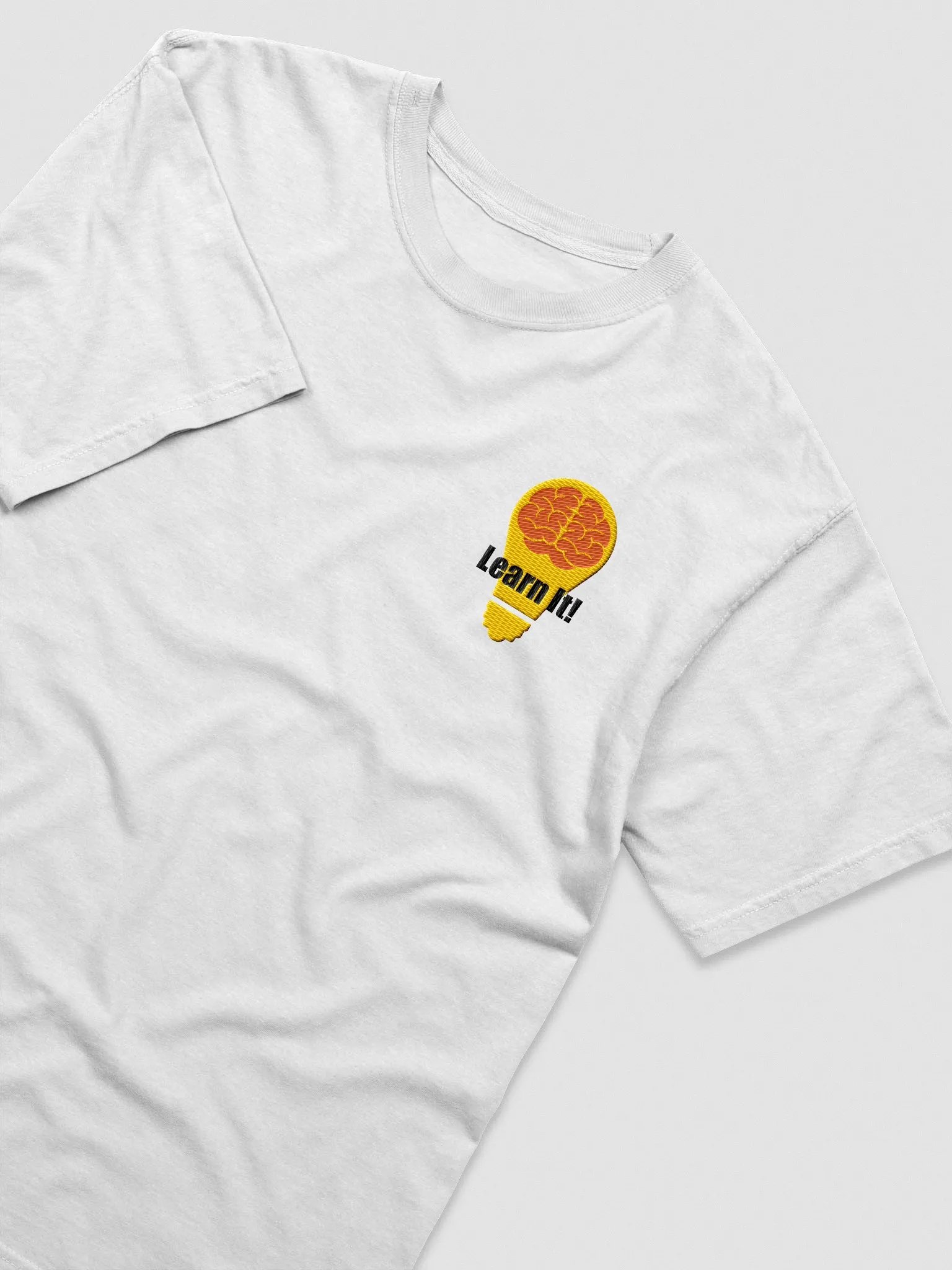 Learn It! Embroidered Heavyweight T-Shirt - Dark Mode product image (1)