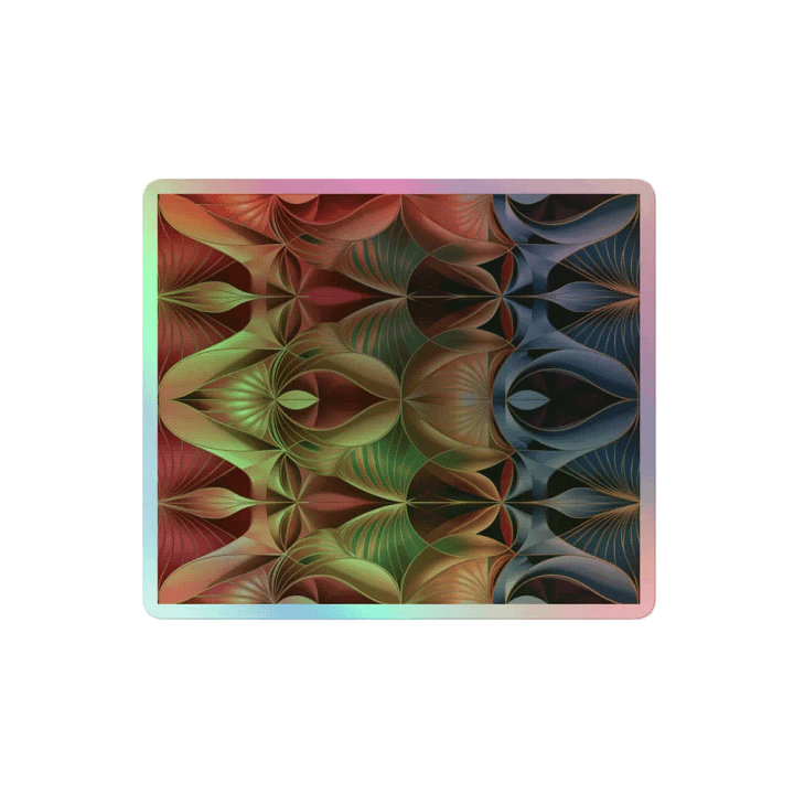 Holographic Fan Pattern Sticker - Vibrant Multicolor Decal product image (2)