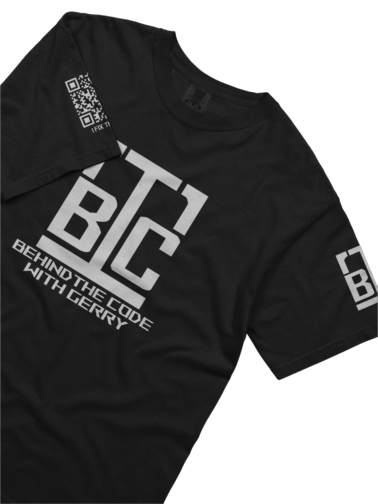 BLACK Ultra-Soft Cotton Tee - I FIX THINGS! (Sleeve Print) product image (5)