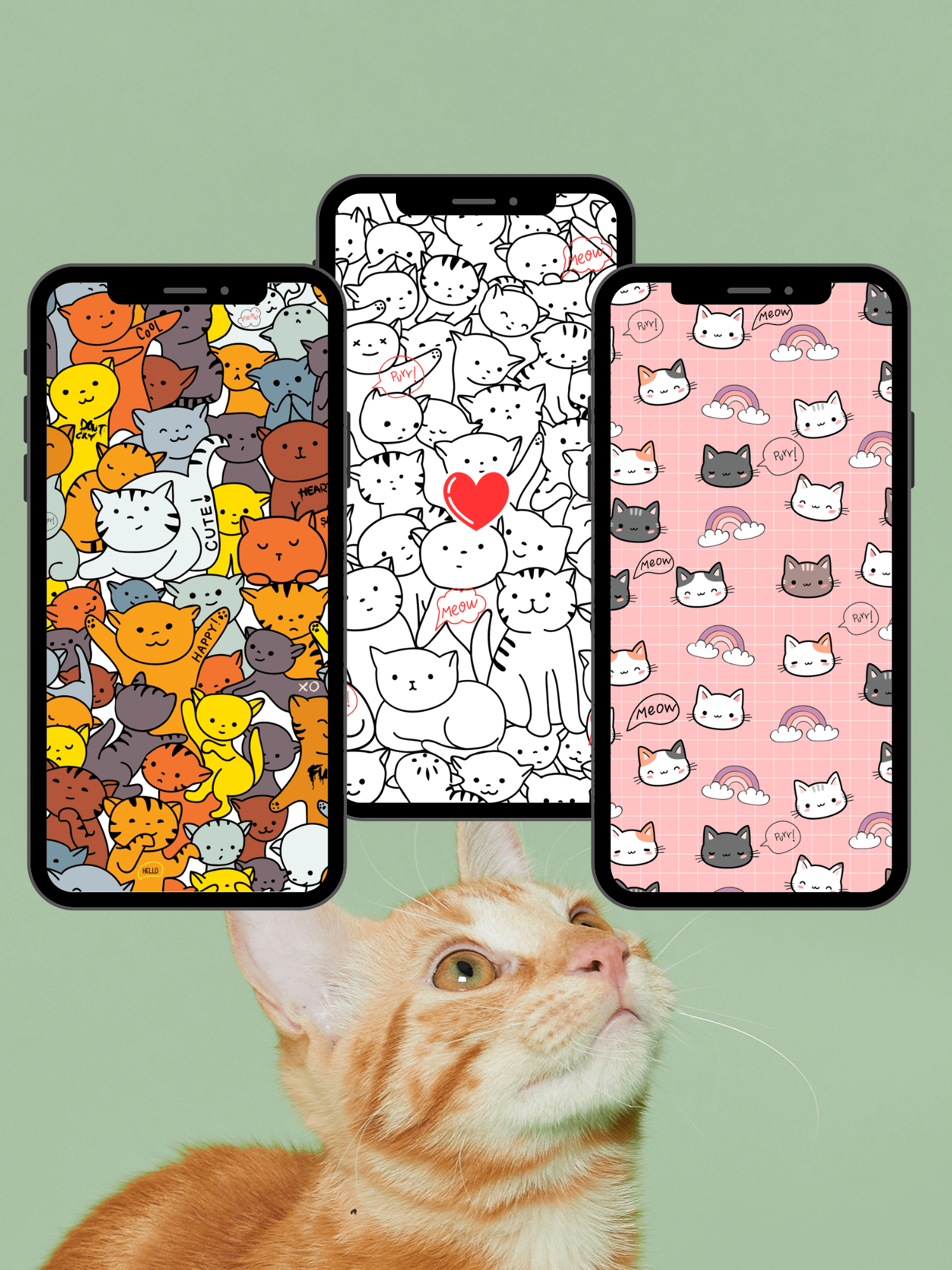 Aesthetic Cute Cat Phone Wallpaper (Set of 15) product image (2)