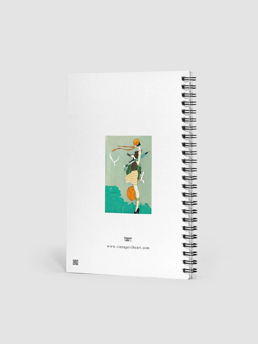 Spiral Notebook Featuring a Vintage Illustration of A 1930s Woman Reading product image (2)