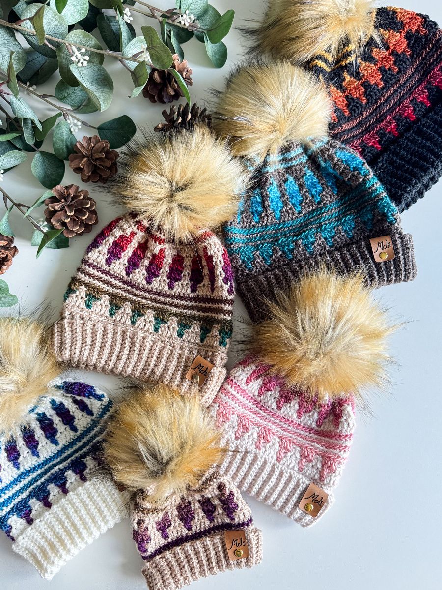 Autumn's Charm Mosaic Hat Crochet Pattern product image (9)