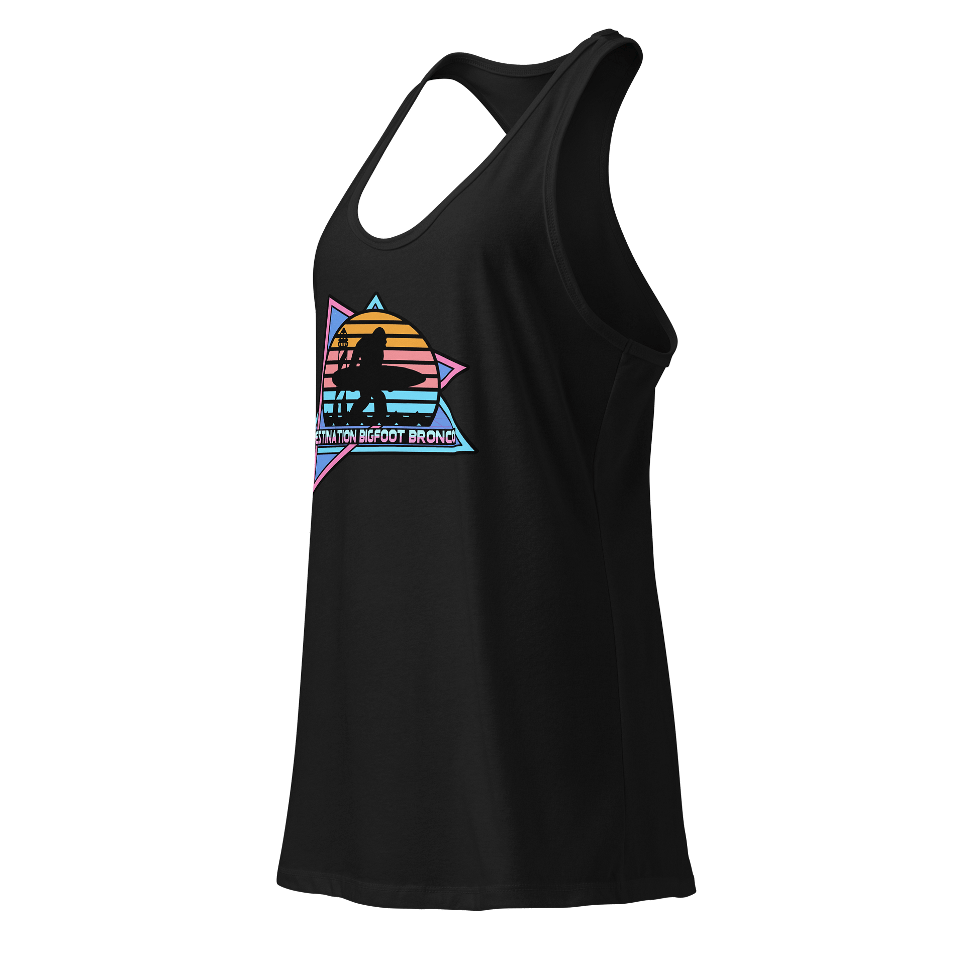 Destination Bigfoot Bronco Retro-Inspired Next Level Women's Racerback Tank Top (Multi Color Options) product image (7)