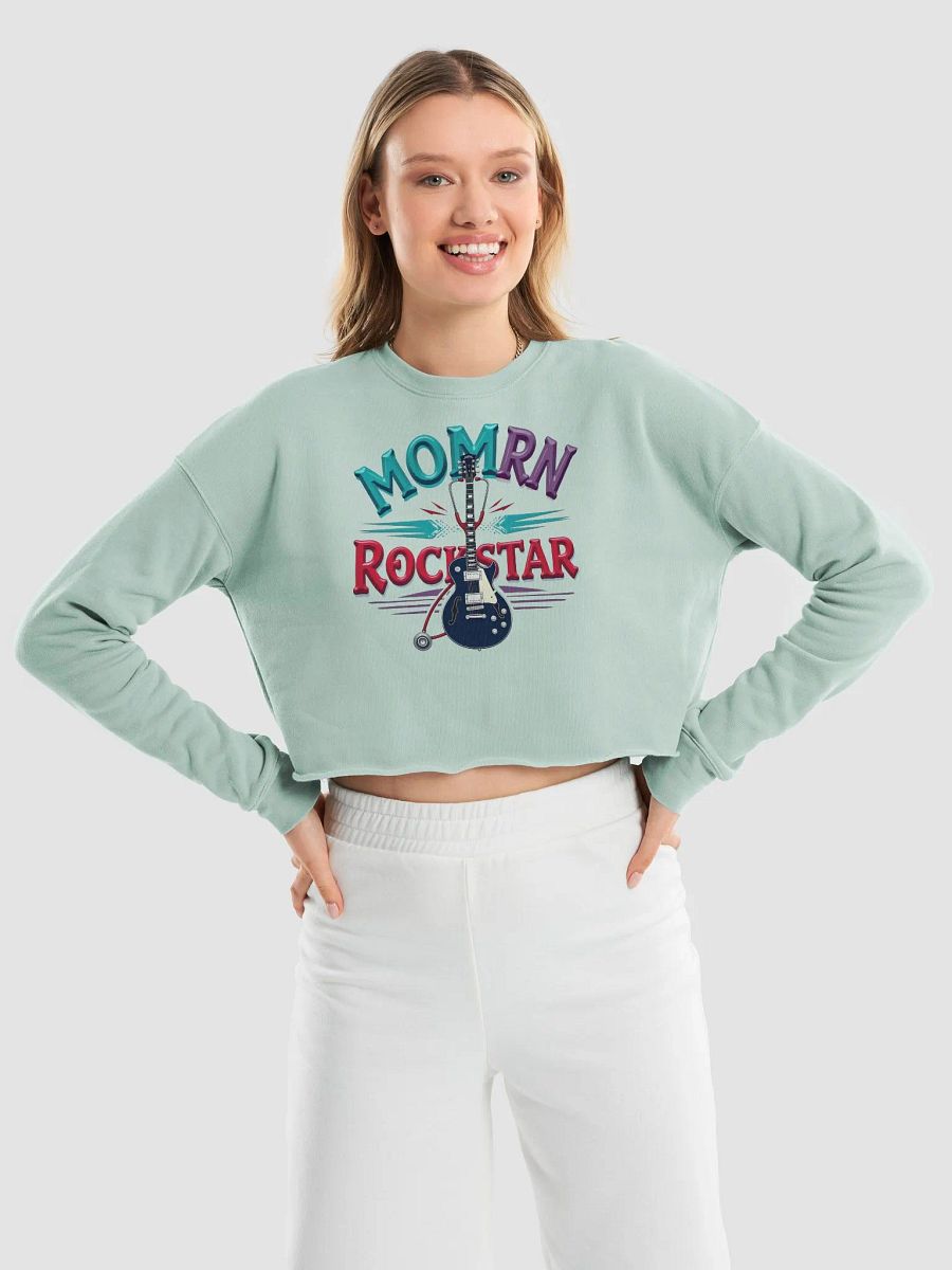 Rockstar Nurse Mom Crop Sweatshirt product image (35)