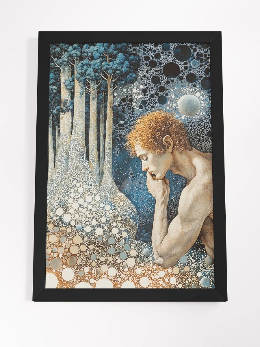 Celestial Contemplation: Fantasy Poster of a Thoughtful Forest Fairy product image (4)