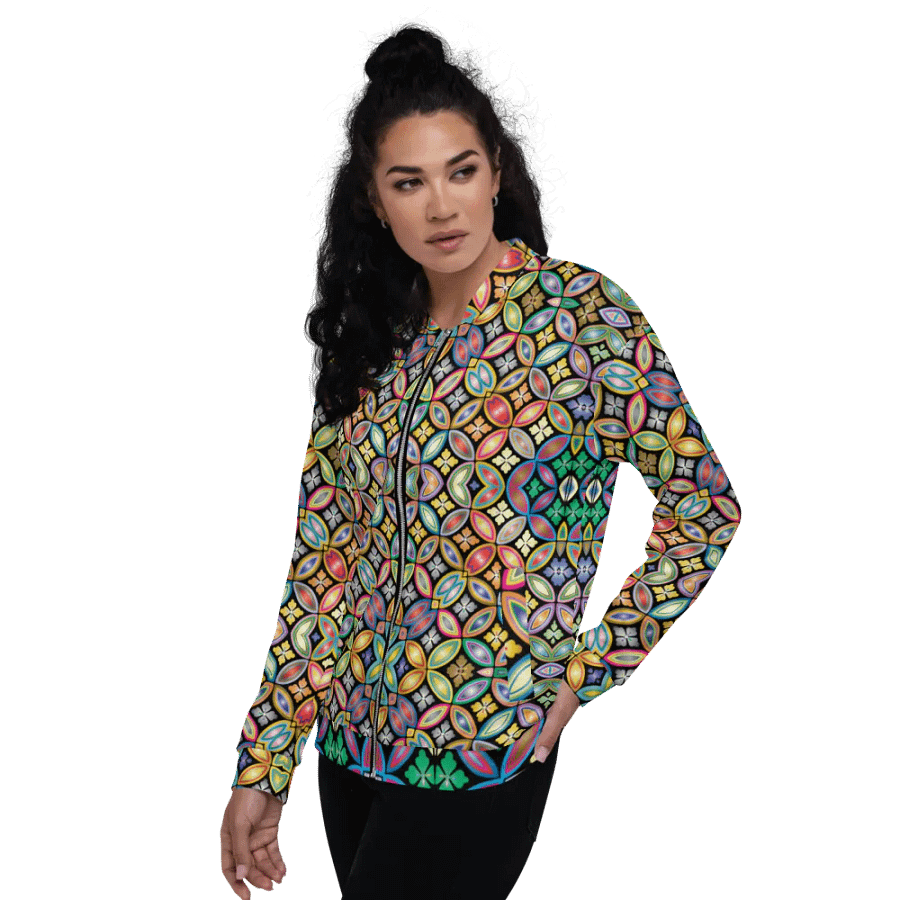 Batik Kawung Purple Bomber Jacket product image (11)