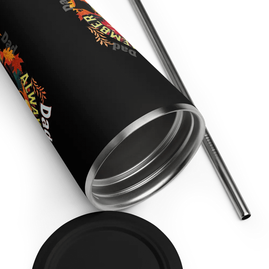 Insulated Tumbler with straw ‘ Dad, we always remember your Barbecues’ fathers day gift. product image (9)