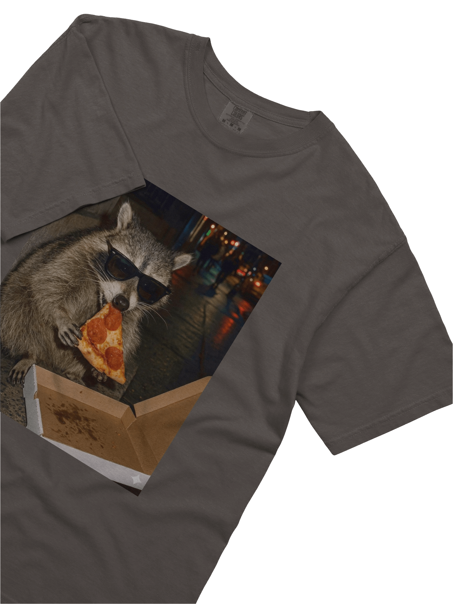 Midnight Snack Raccoon | Funny Pizza Lover Comfort Colors® Tee product image (5)