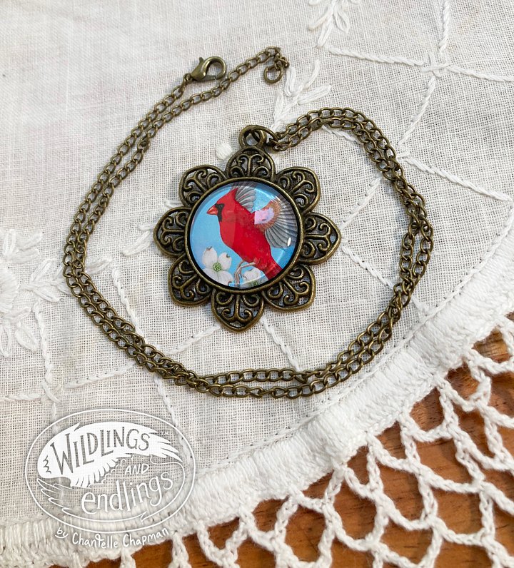 Pendant 'Cardinal + Dogwood' product image (1)