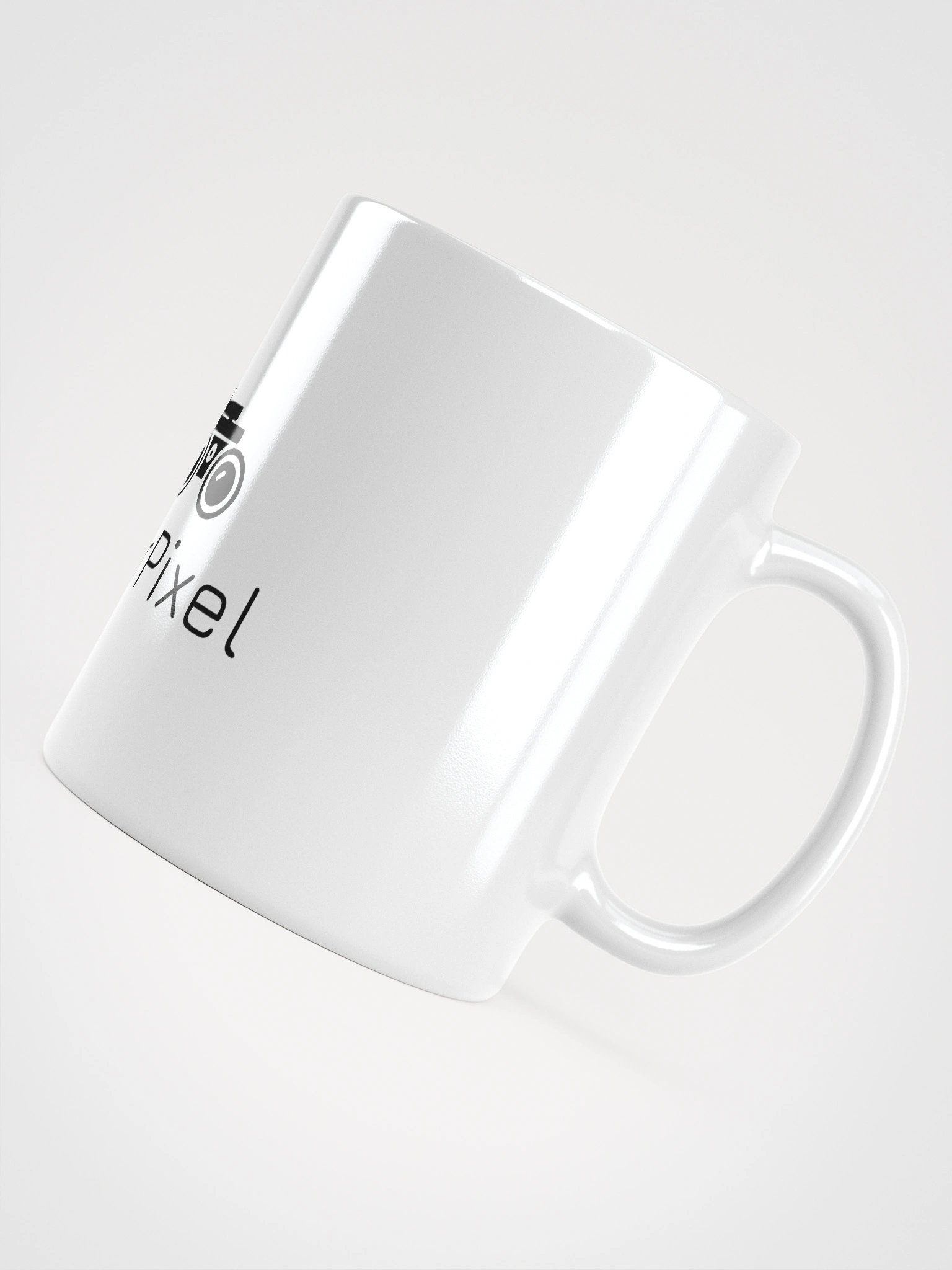 White Glossy Mug with Black LOGO By TikTok Creator SpSoldierPixel product image (10)