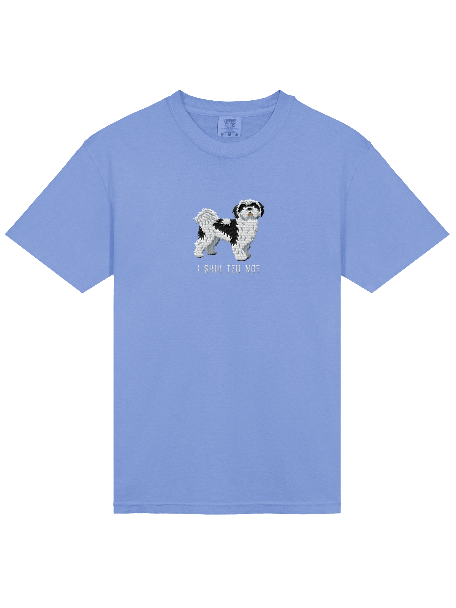 I Shih Tzu Not T-Shirt(Embroidered) of a Shih Tzu(Black & White) product image (33)
