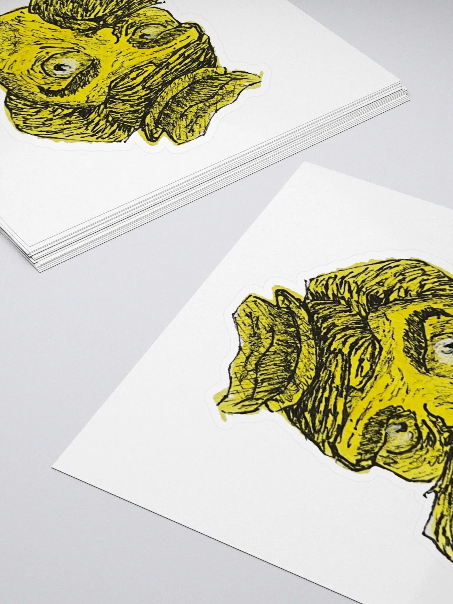 Watercolour Blobs Sticker- Lemon Yellow Hue product image (4)