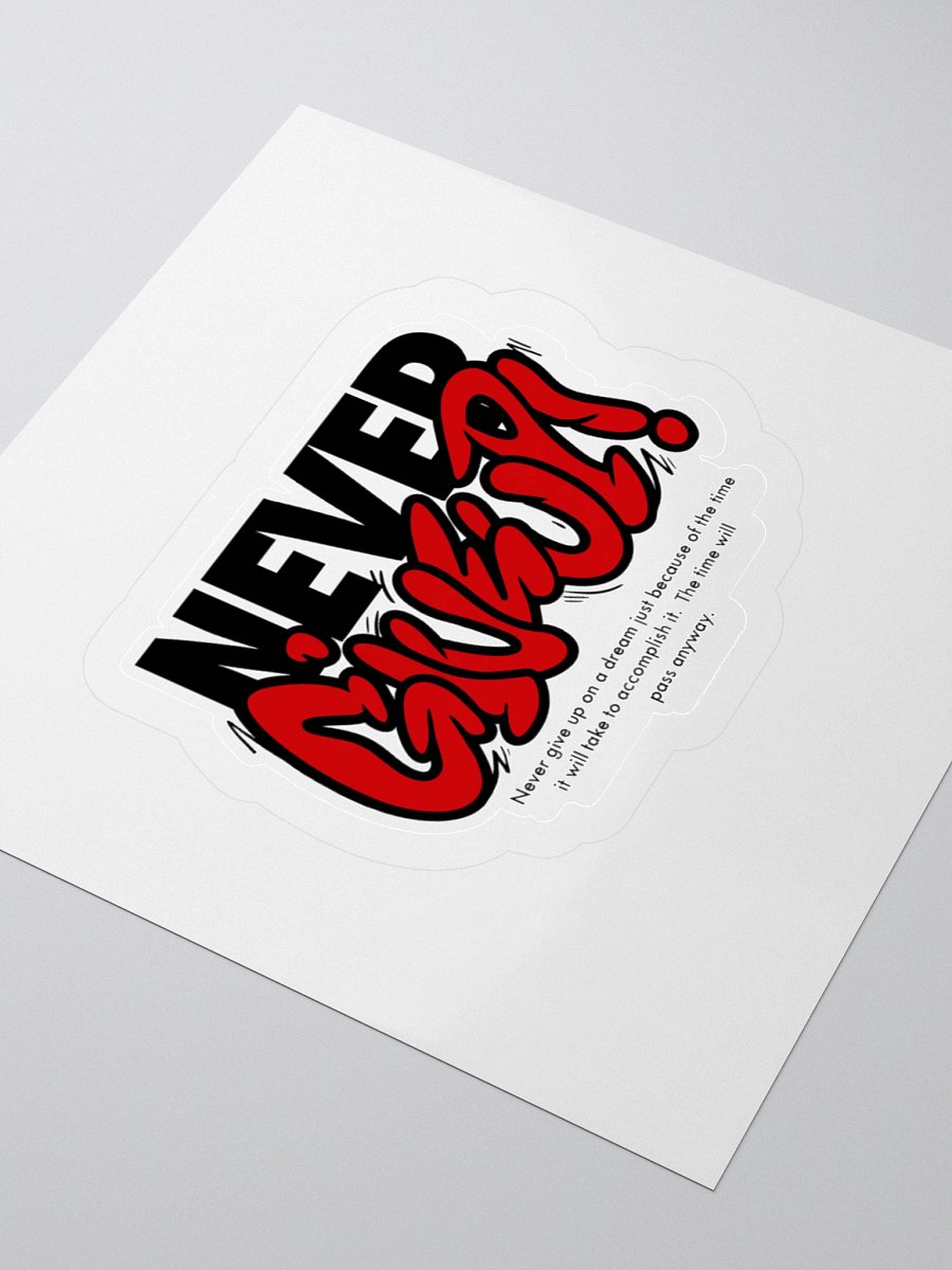 Never Give Up – Red Graffiti Motivational Sticker product image (8)