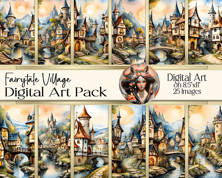 Fairytale Village Digital Art Pack product image (1)