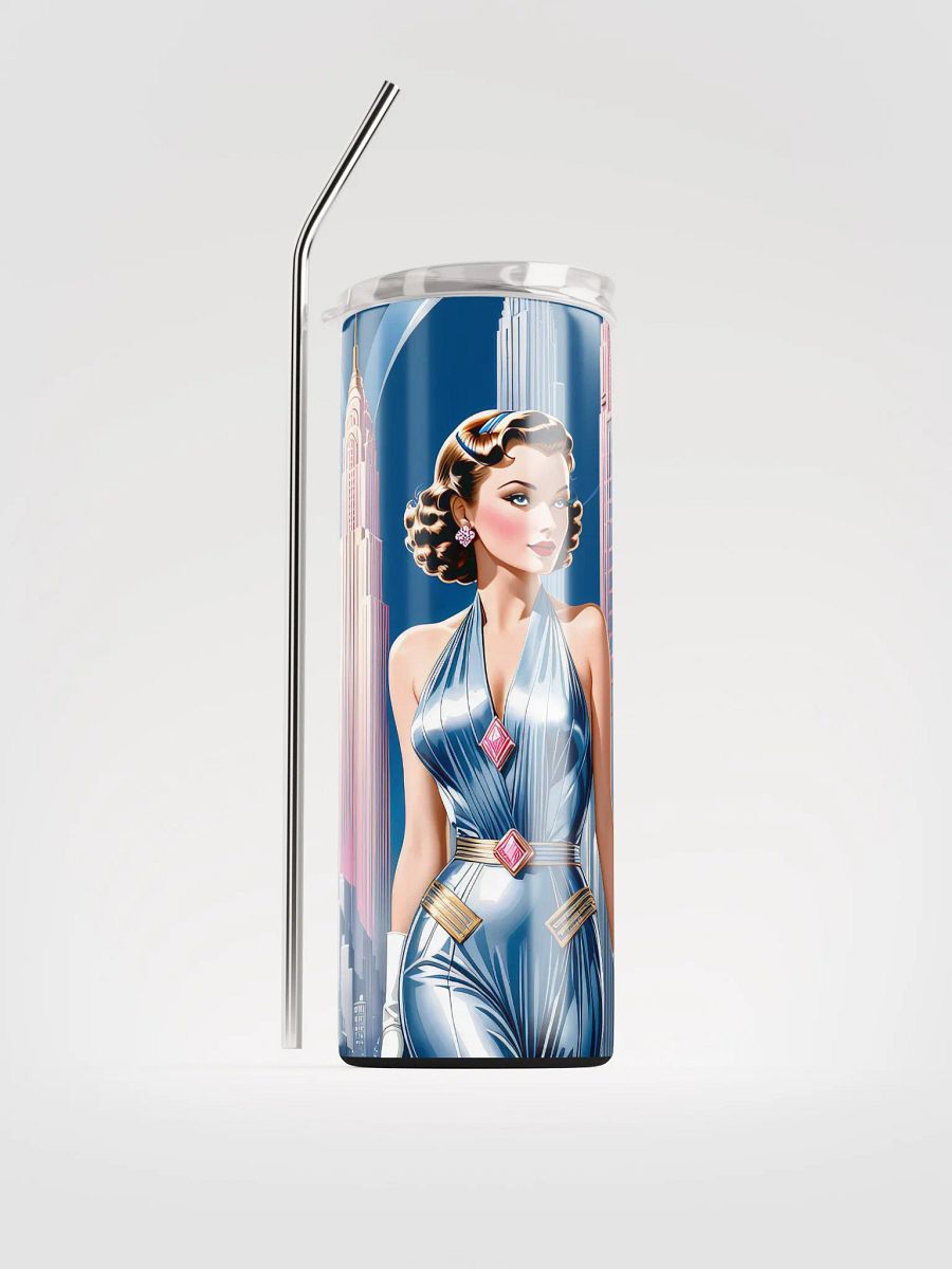 Art Deco Flapper Girl 20 oz Skinny Stainless Steel Tumbler - v2 product image (1)