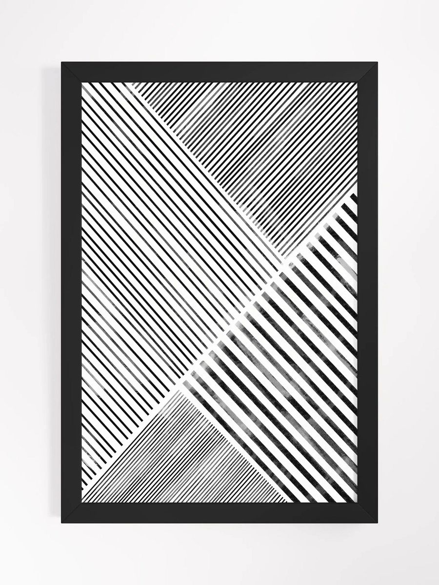 Geometric Fusion Framed Poster – Contemporary Abstract Wall Art | Dynamic Geometric Shapes | Premium Framed Décor for Modern Interiors product image (2)