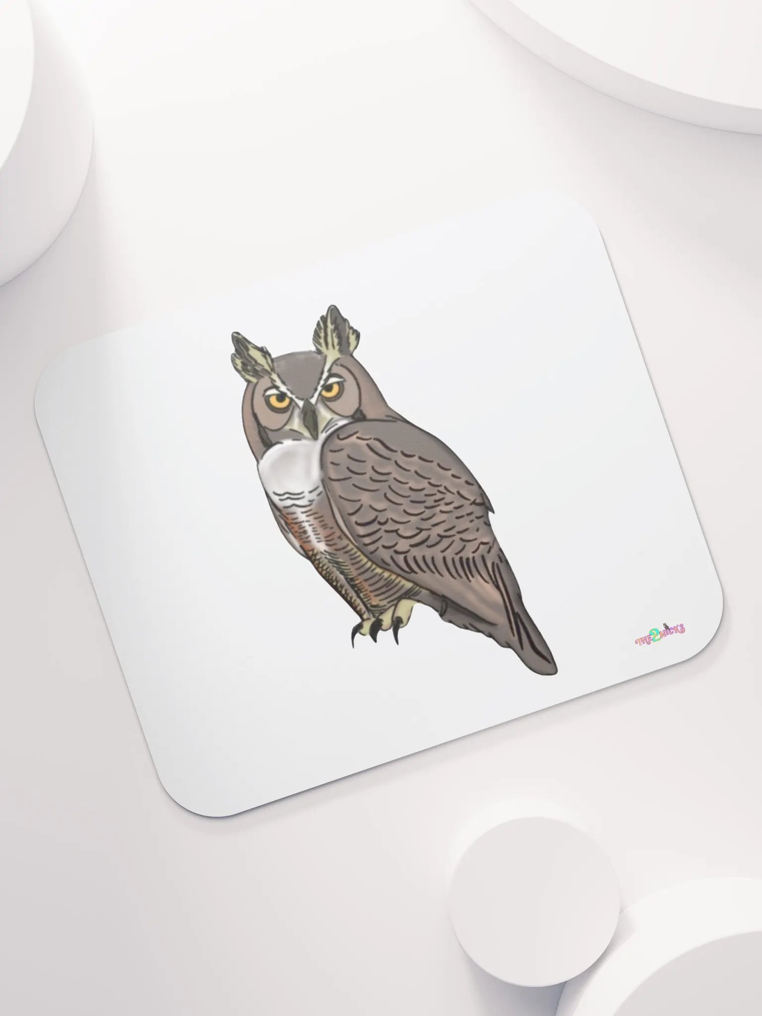 Owl Logo Classic Mouse Pad (White) product image (7)