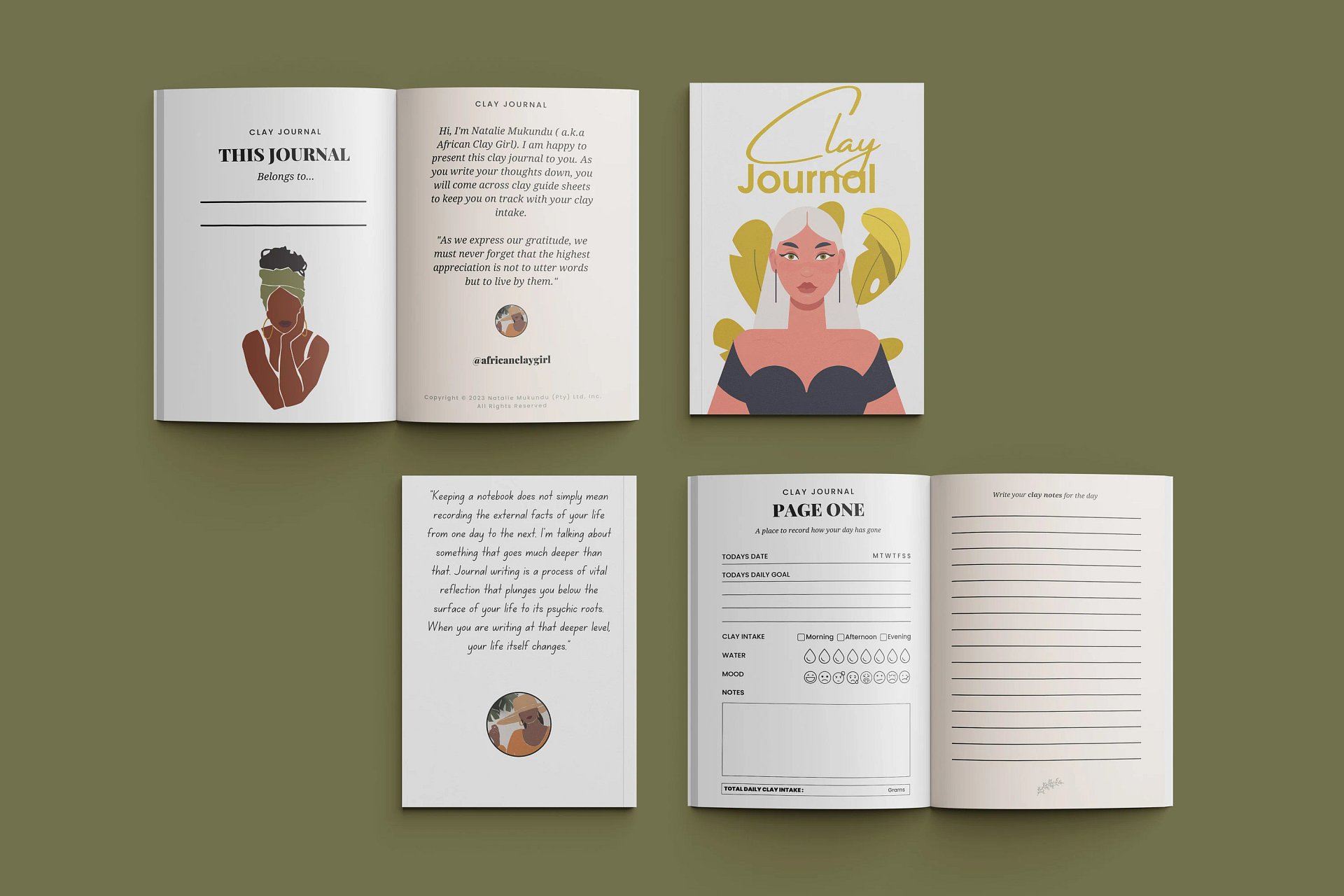 Clay Journal for Women - 2 - Digital Daily Journal product image (2)