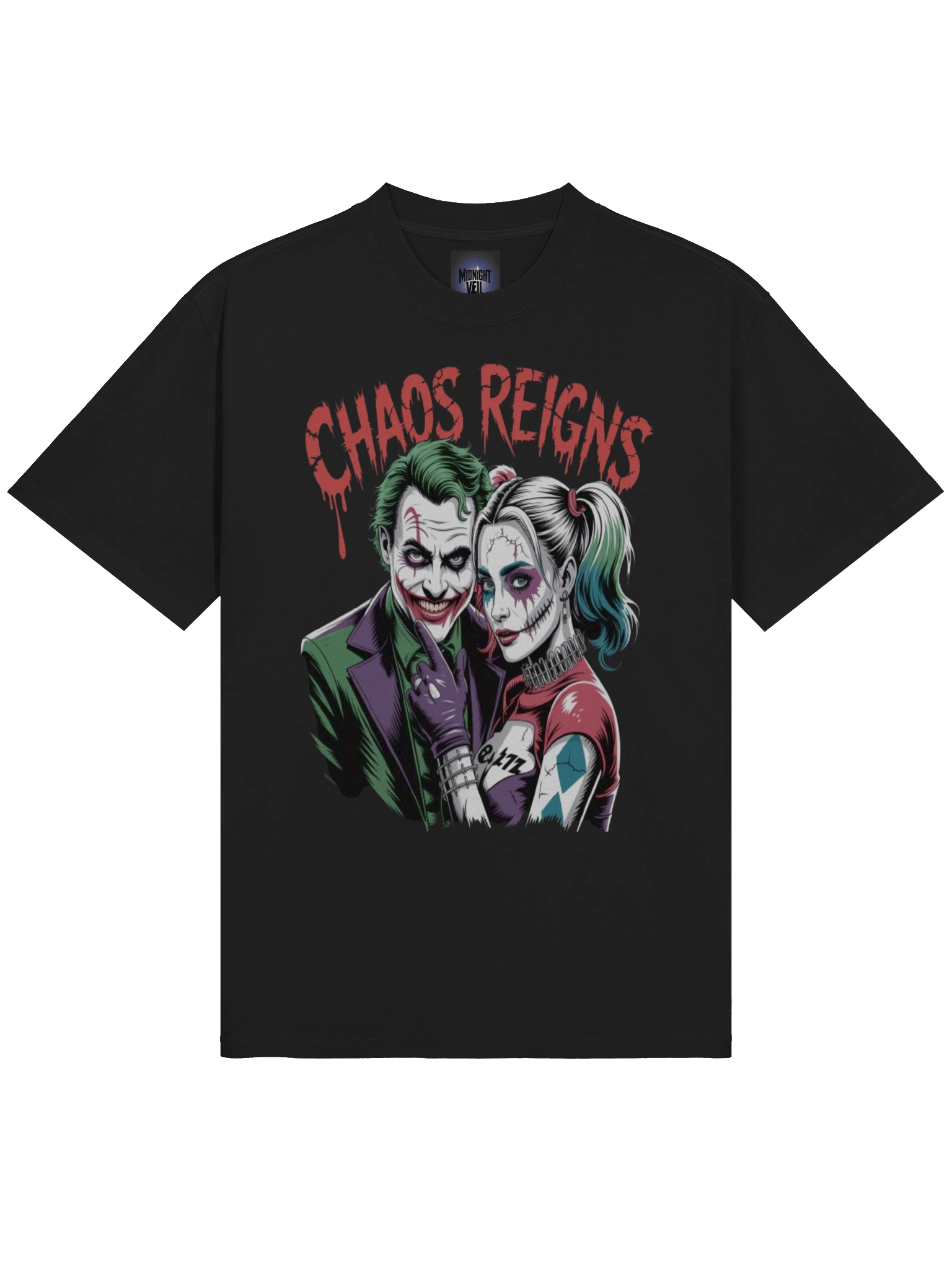Joker & Harley Quinn 'Chaos Reigns' Oversized Faded T-Shirt product image (5)