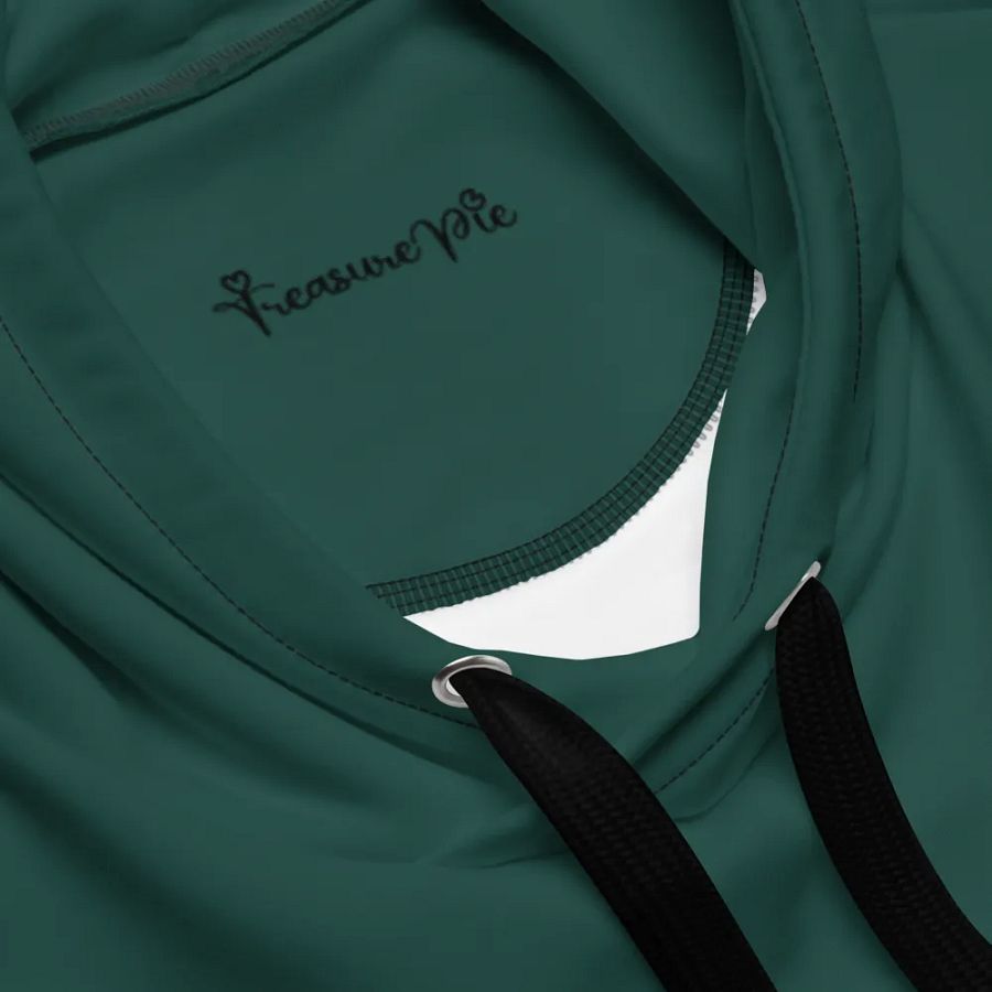 Plain Dark Green Soft Summer Unisex Recycled Polyester Heavyweight Premium Hoodie by Treasure Pie product image (7)