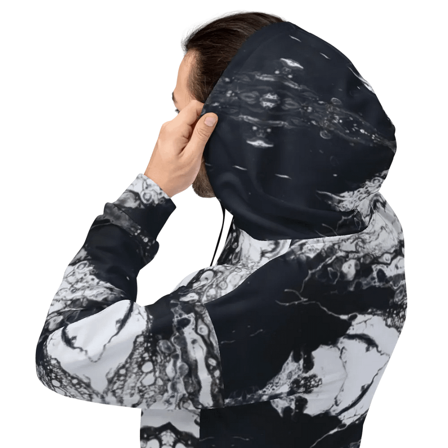 B&W Drip Pour Hoodie product image (5)