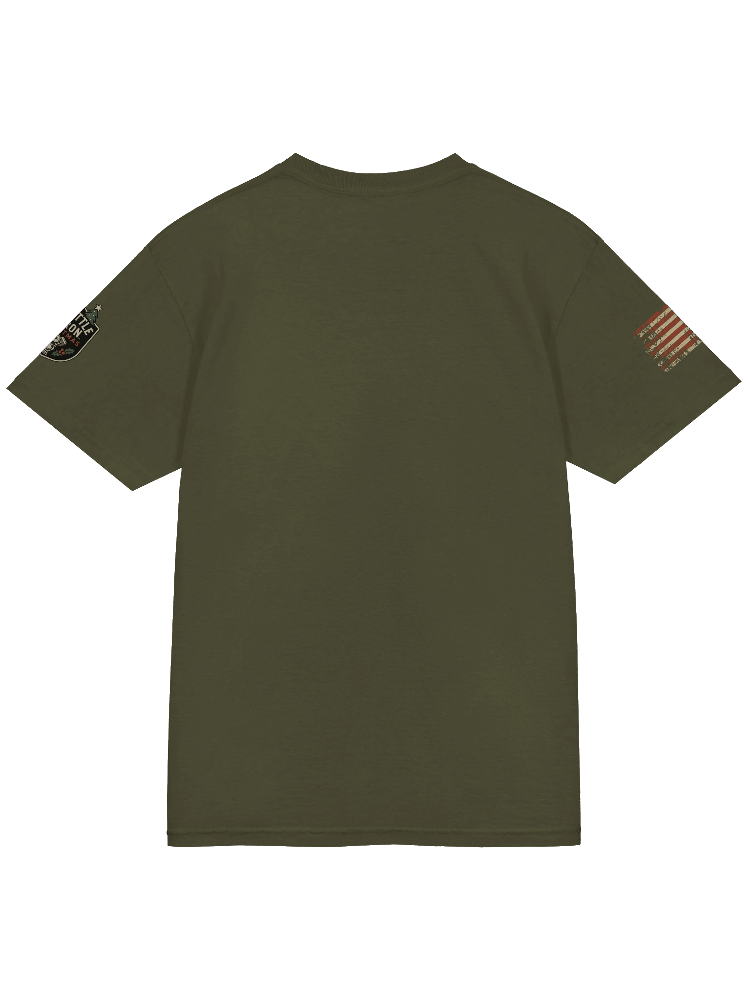 Throttle & Iron Christmas 2025 Limited Edition Tee — Holiday Badge + American Flag Sleeves product image (14)