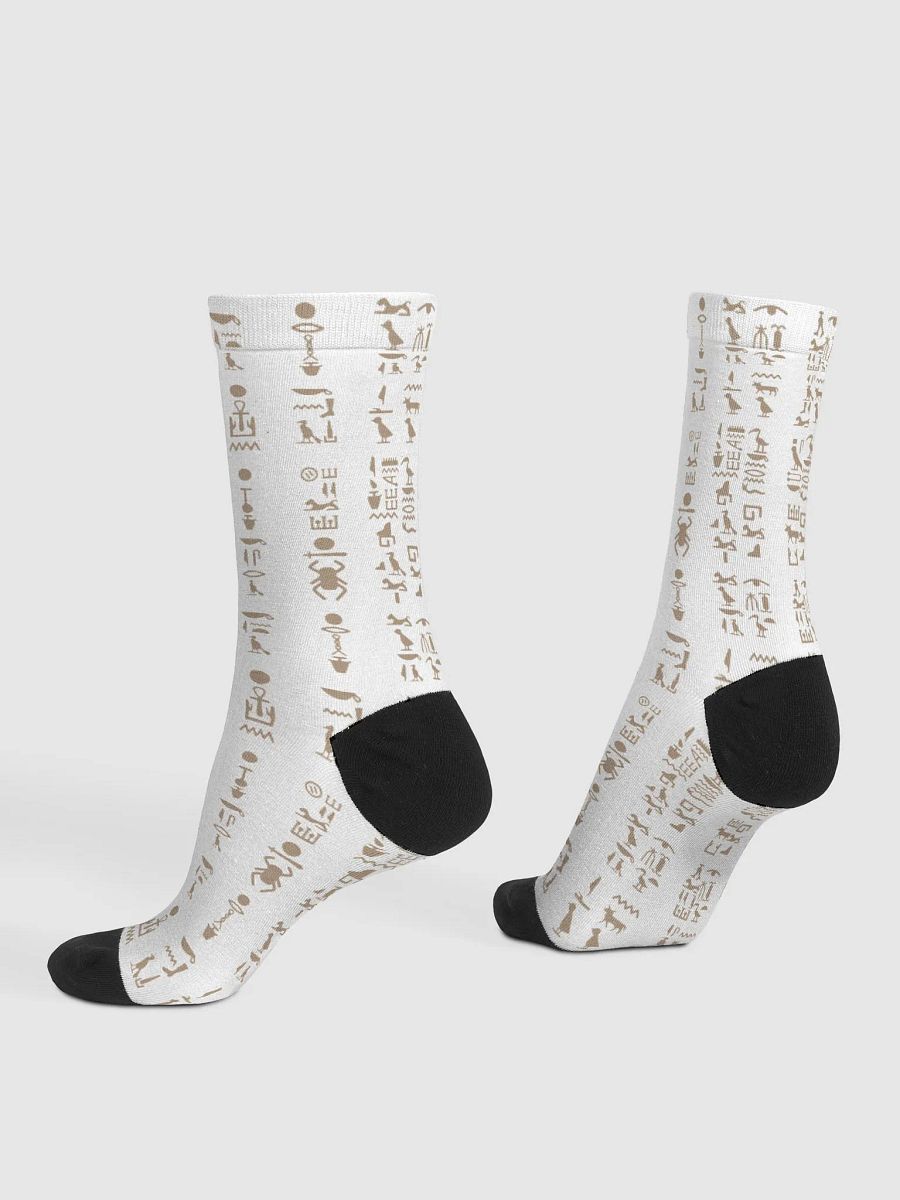 Isis Hieroglyphs Very Detailed White Crew Socks product image (4)