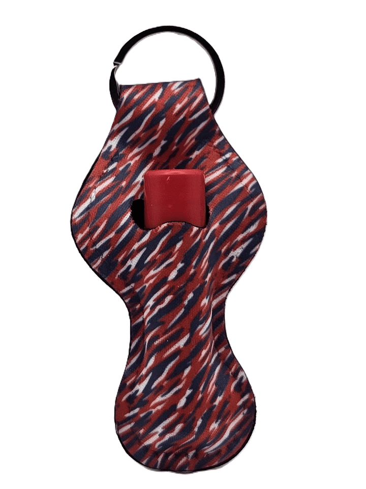 Red, White, Blue Lip Balm Holder Key Ring product image (1)